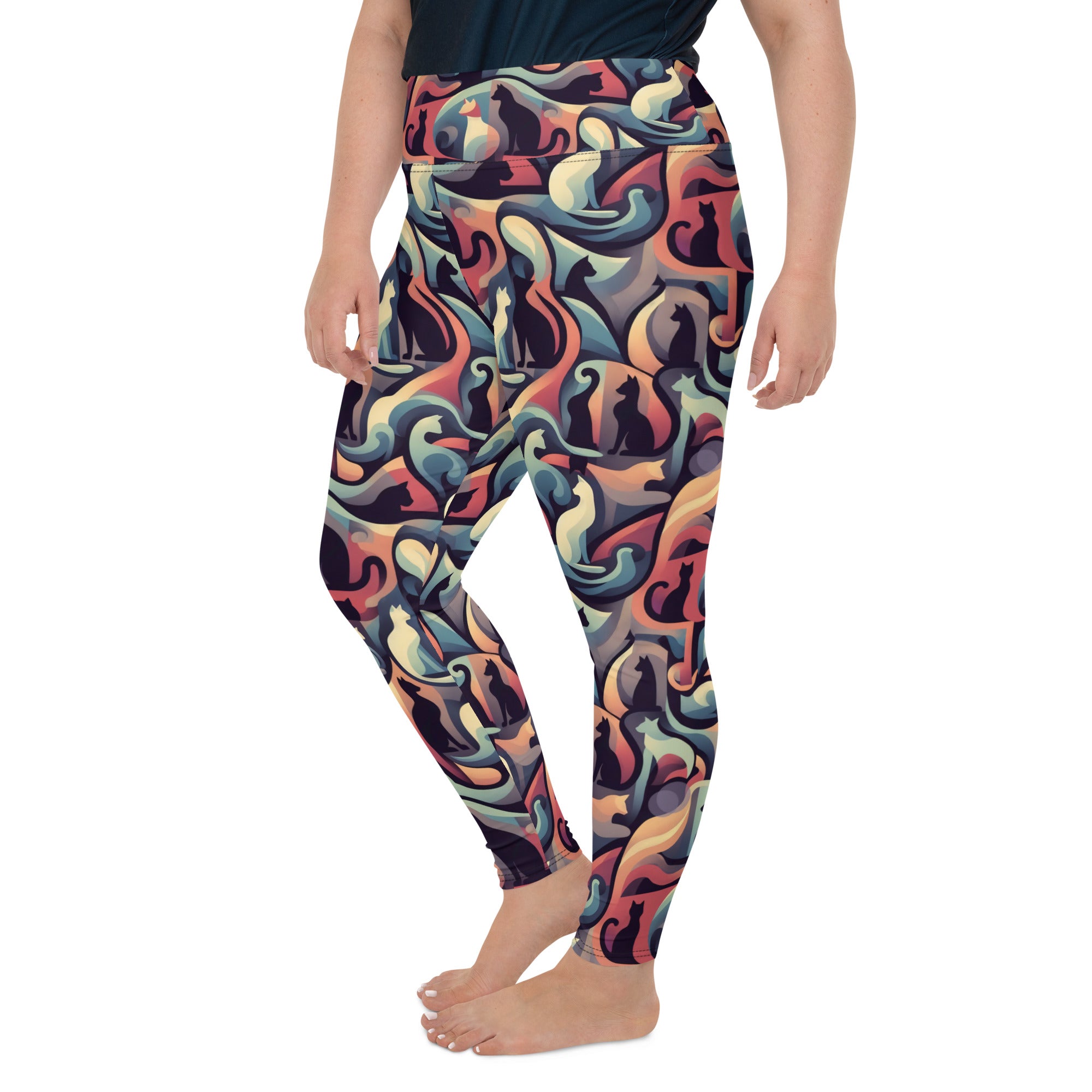 Kitty Silhouette Leggings | Plus Size